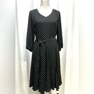 Talbots Black and White Polka Dot dress sz 12p